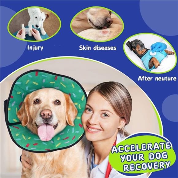 Dog Cones for Large Dogs, Soft Dog Cones, Adjustable Pet Recovery Collar, S - Picture 5 of 7